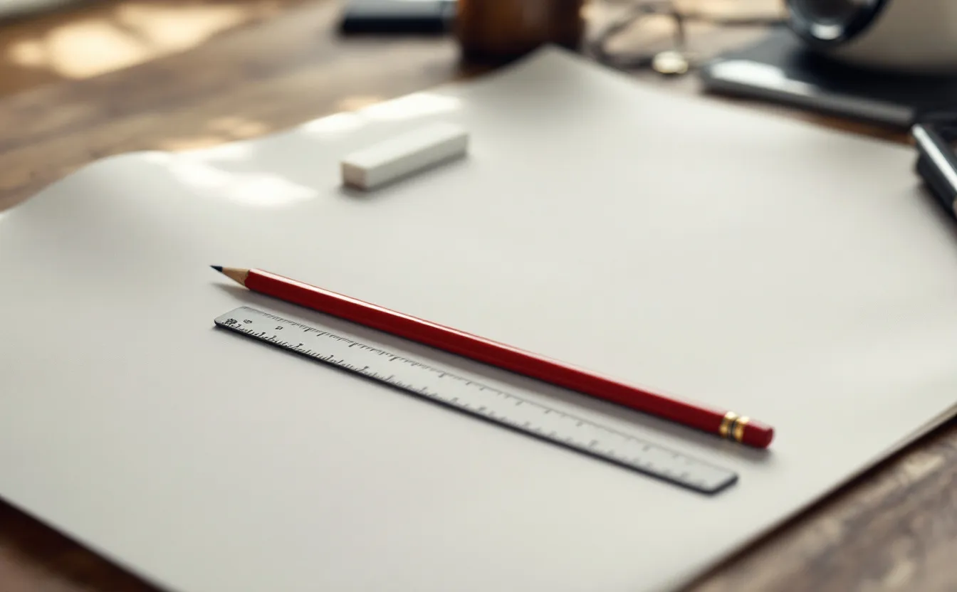 A printed Japanese page with red pencil marks on a wooden desk